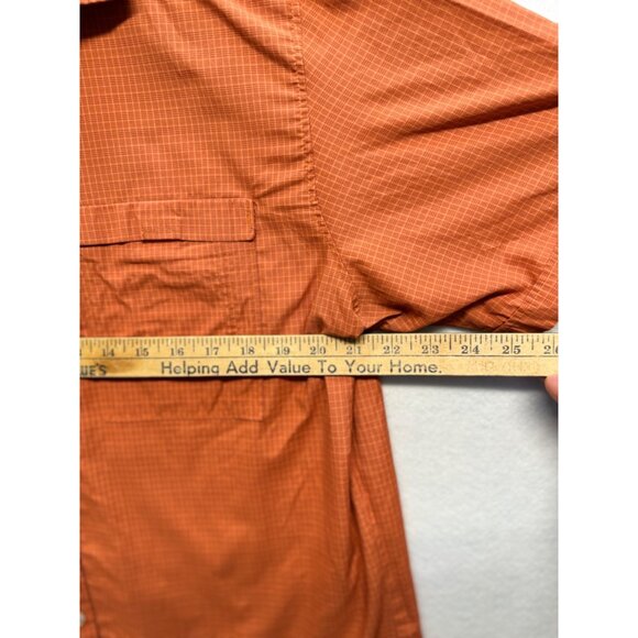 Men’s Van Heusen Burnt Orange Classic Fit Traveler Short Sleeve Button Up Size L - Picture 8 of 8